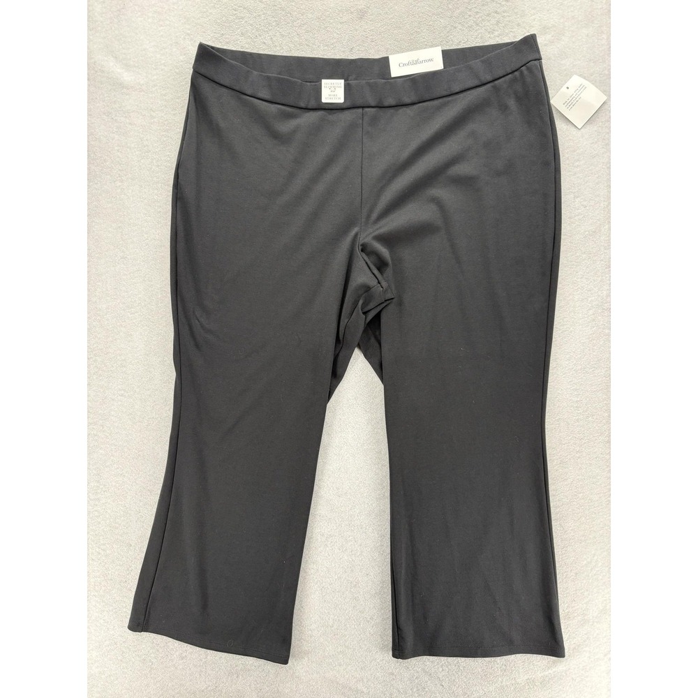 Croft & Barrow Secretly Slimming Bootcut Pants Womens 3X Short Black Stretch NWT